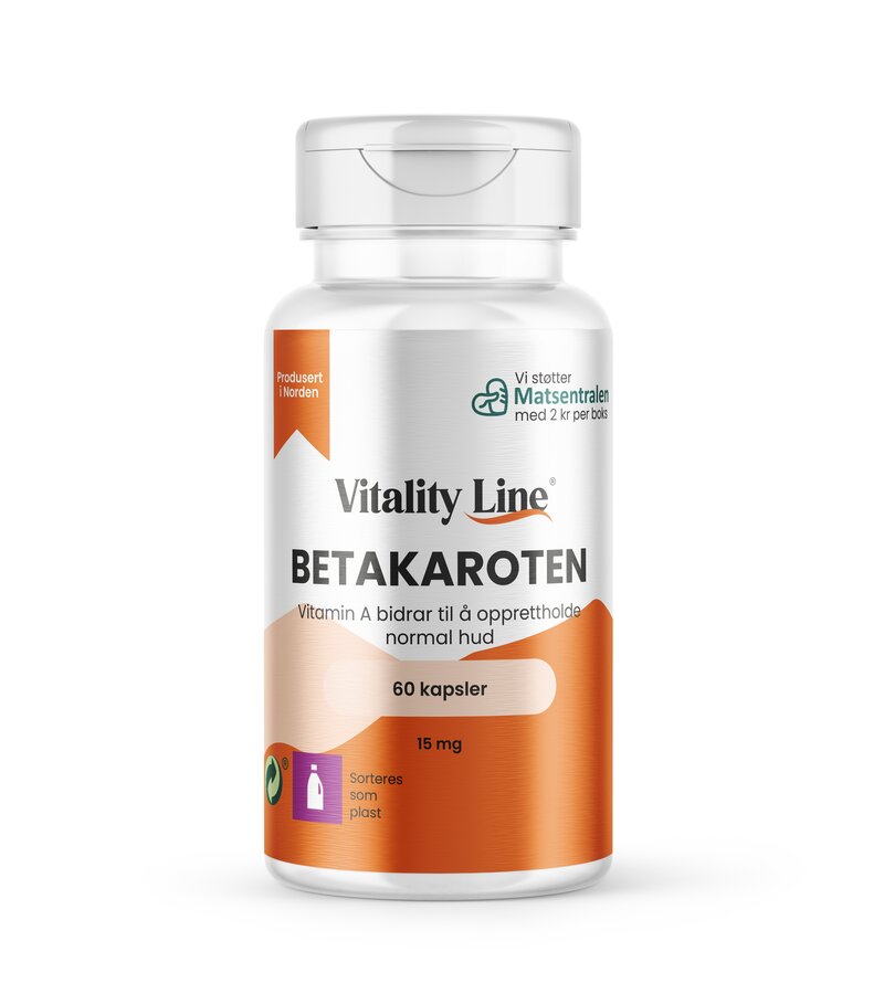 Betakaroten 15 mg 60 kapsler