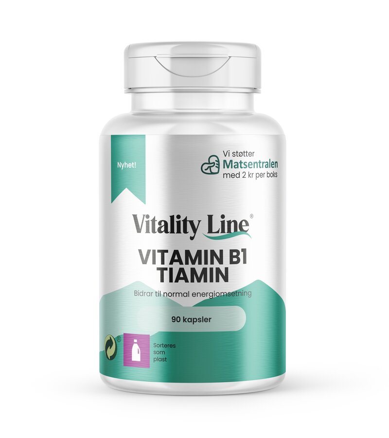 Vitamin B1 tiamin 90 kapsler