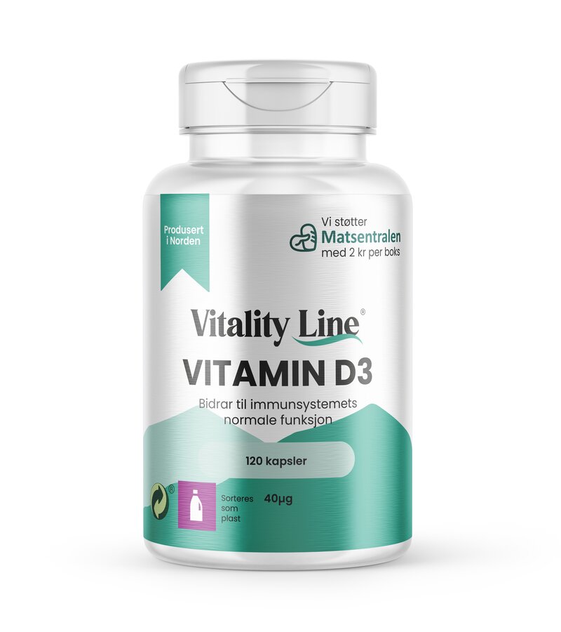 Vitamin D3 40 µg 120 kapsler