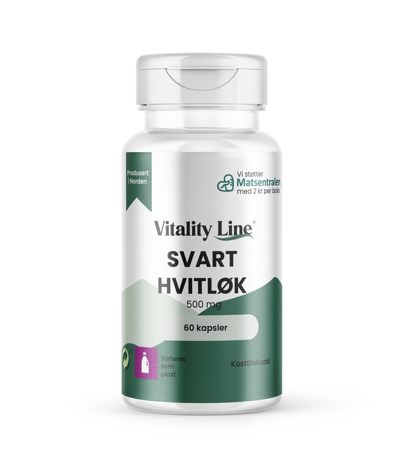 Svart hvitløk 500 mg 60 kapsler